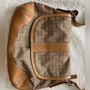 Coach messenger style bag. Leather bottom and strap. Great condition!
